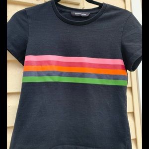 Reformation black/multicolored stripes t-shirt, XS